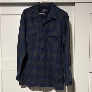 Pendleton Navy and Grey Checkered Flannel
